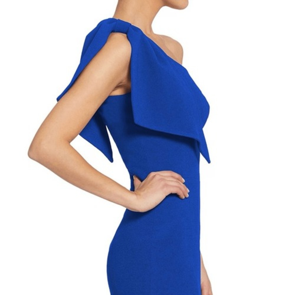 Dress the Population Tiffany One Shoulder Midi Dress, Electric Blue, Small, NWT - Picture 8 of 9